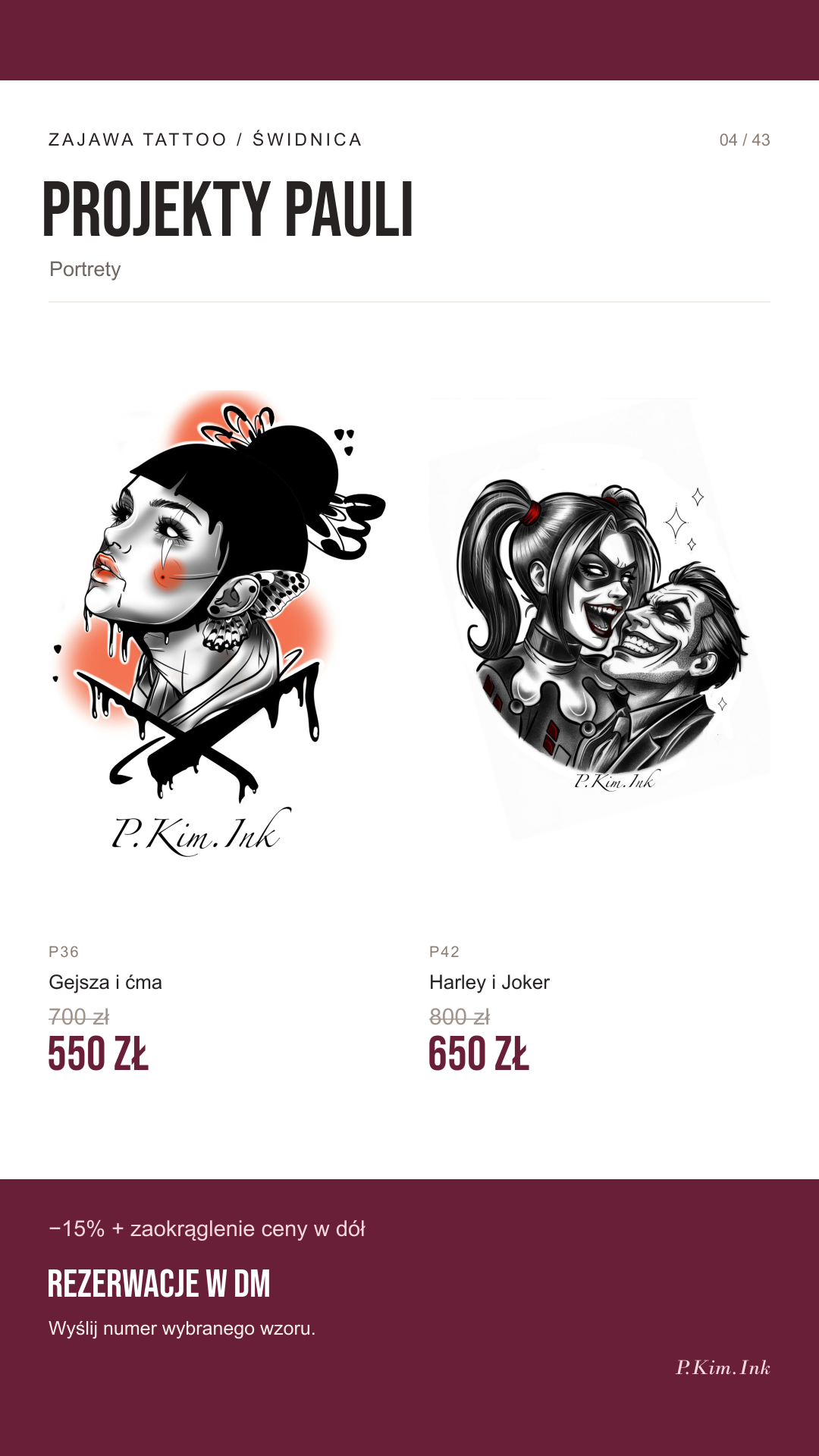 Projekty Pauli: P36 — Gejsza i ćma, P42 — Harley i Joker