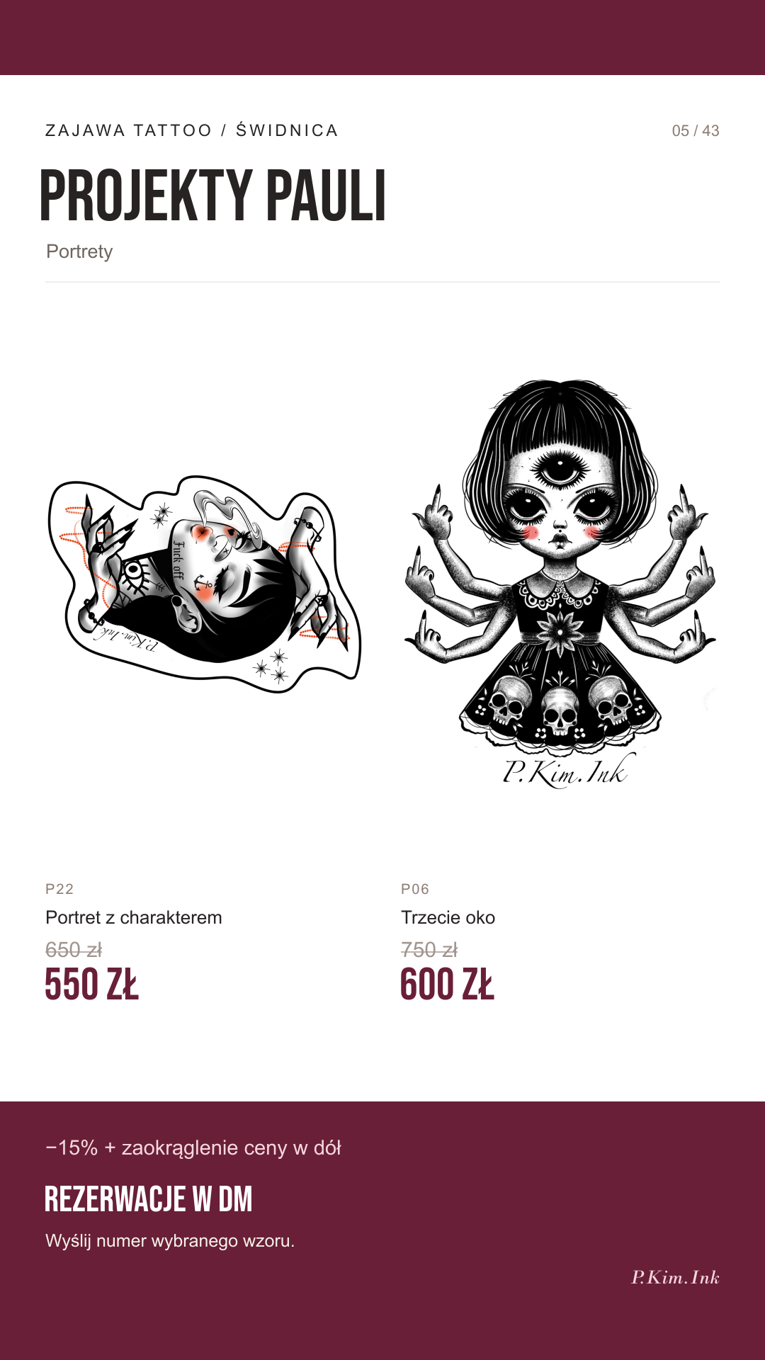 Projekty Pauli: P22 — Portret z charakterem, P06 — Trzecie oko